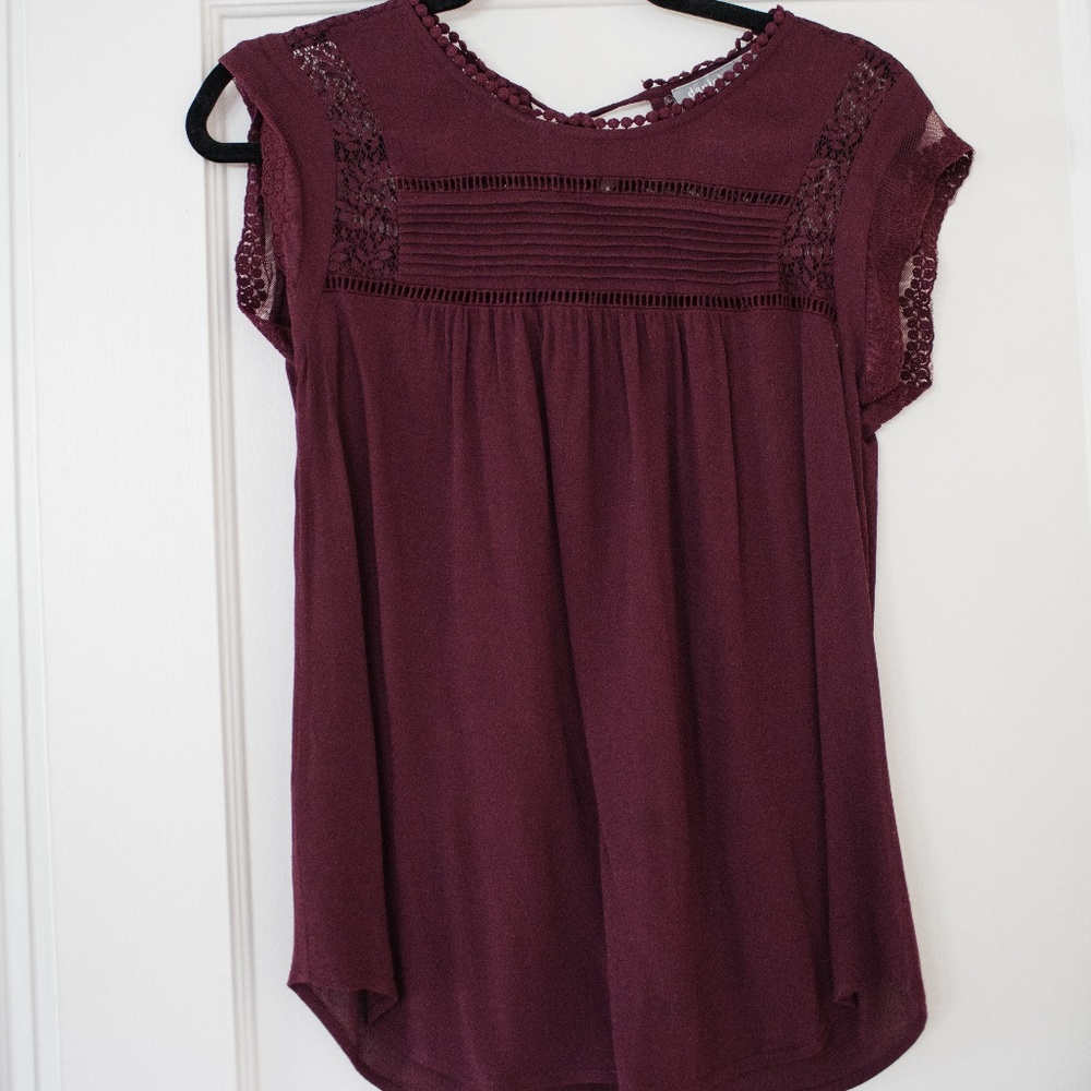 Stich Fix Maroon boho blouse